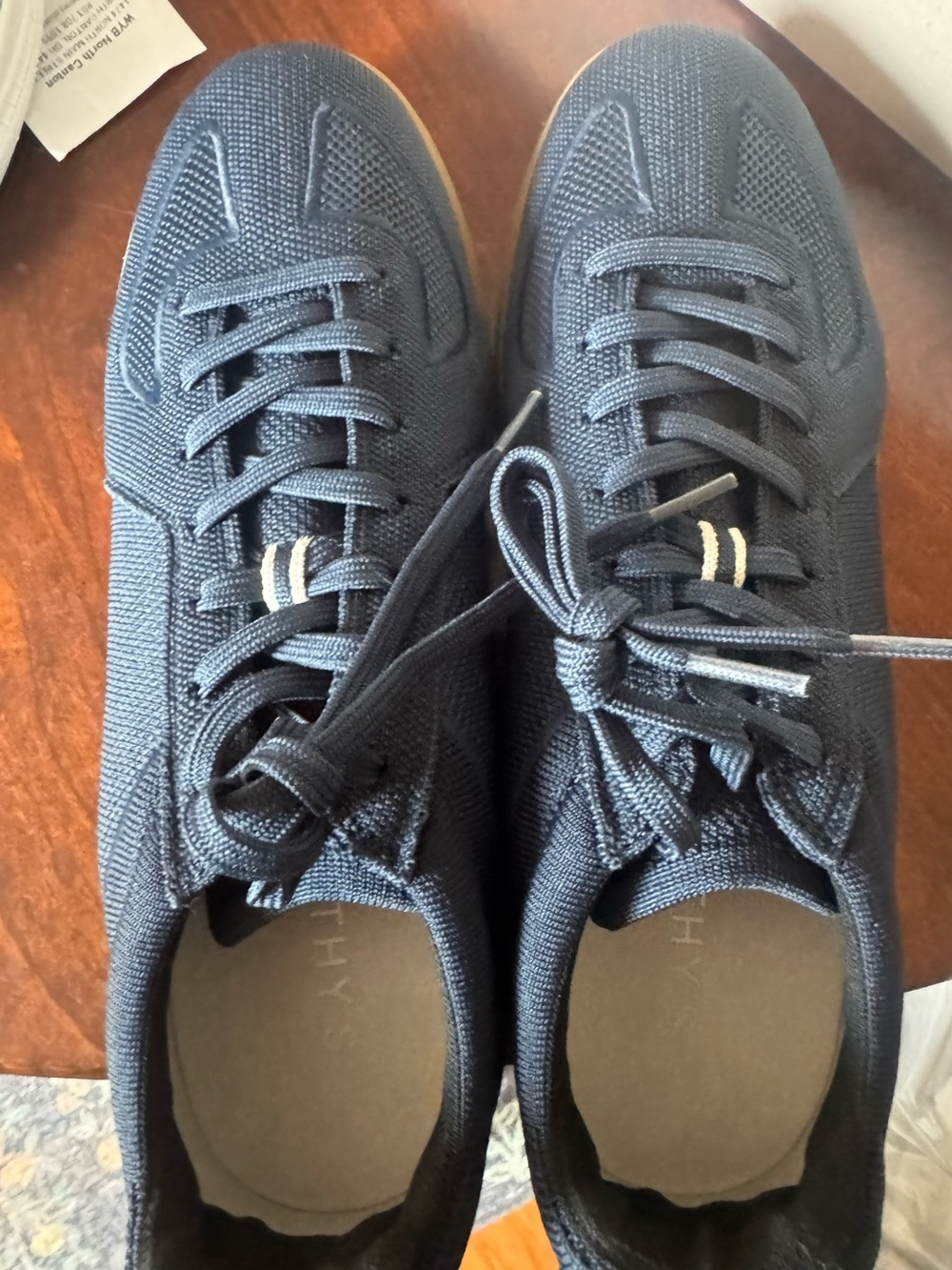 Men's NEW ROTHY’S Navy Knit Lace-Up Casual Sneakers size 11
